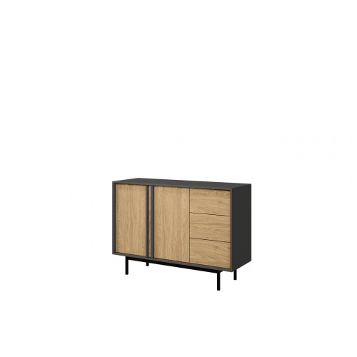 Kumode ALSY 7, antracīts/ozols